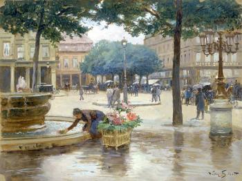 維尅多 加佈裡埃爾 吉爾伯特 Place du Palais Royal, jour de pluie 維尅多 加佈裡埃爾 吉爾伯特 Place du Palais Royal, jour de pluie